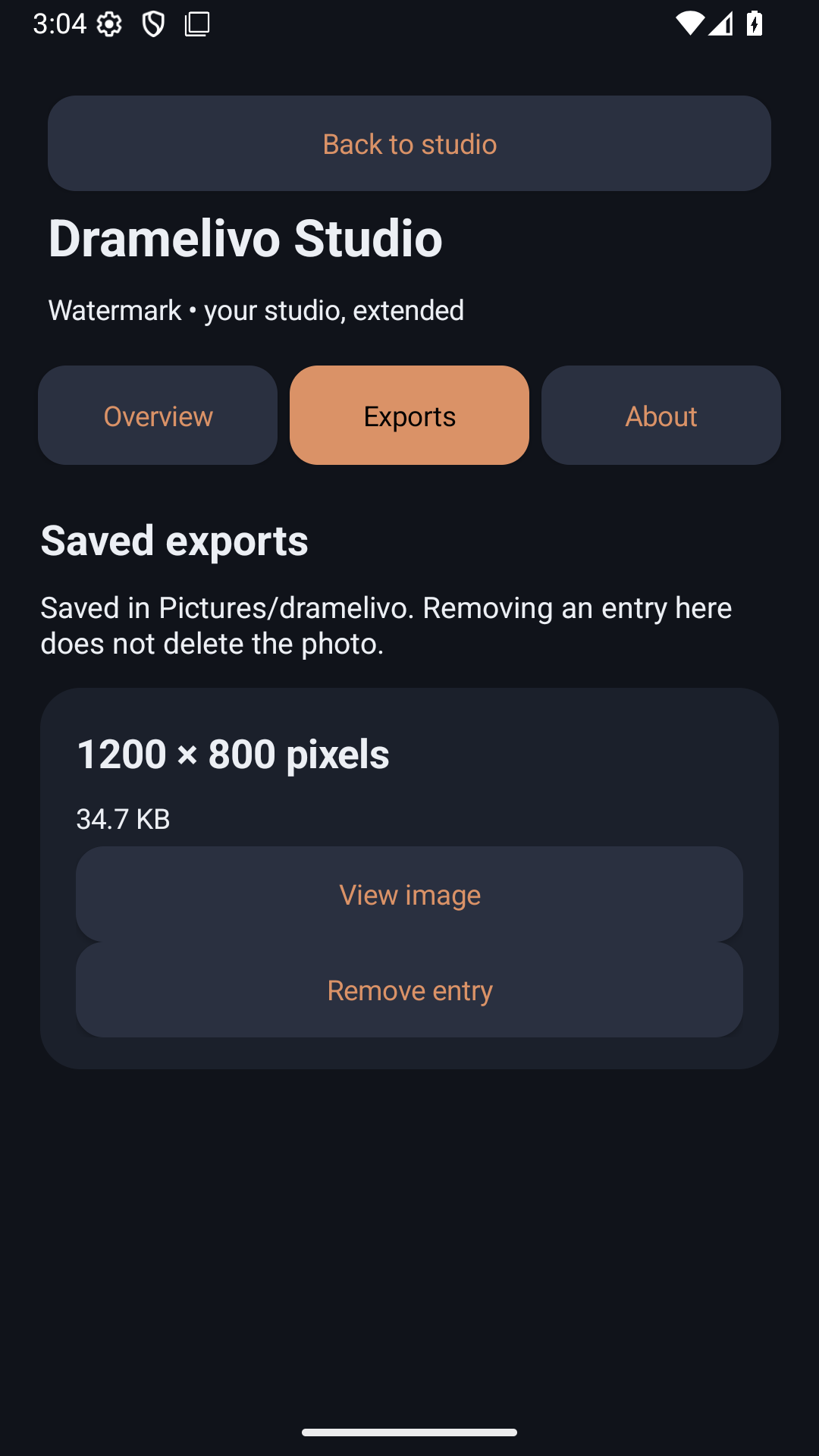 Dramelivo Studio feature screen